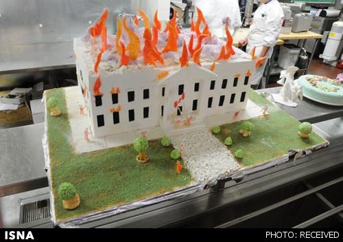 جنجال کیک «کاخ سفید در آتش»! +عکس