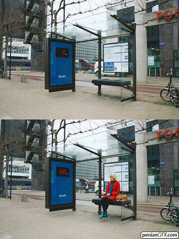 تبلیغات جالب و ابتکاری در ایستگاه اتوبوس