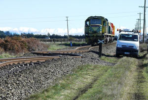 اثر هنرمندانه زلزله با استفاده از خطوط راه آهن در نیوزیلند
