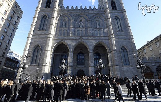سلن دیون در مراسم تدفین همسرش+عکس