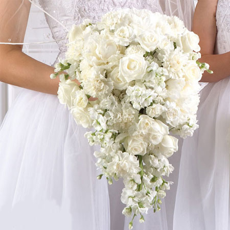 مدل دسته گل طبیعی عروس, دسته گل طبیعی آبشاری