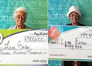 تصاویر پیرزن خوش شانس , برنده شدن پیر زن 91 ساله