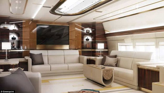 تصاویری از داخل یک هواپیمای شخصی 400 میلیون یورویی با رستوران و اتاق کنفرانس!