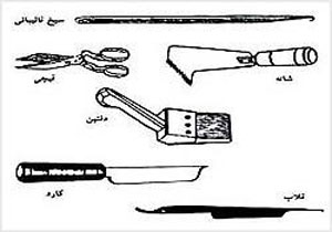 ابزارهای قالیبافى,ابزار قالیبافی,ابزار بافت فارسى,