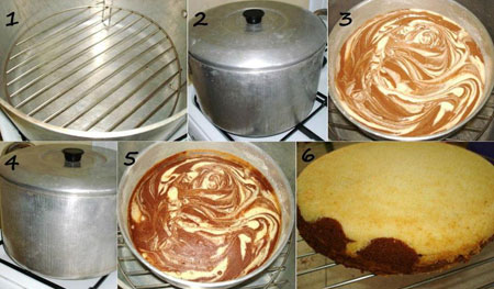 طرز تهیه کیک در قابلمه,نحوه ساخت فر با قابلمه