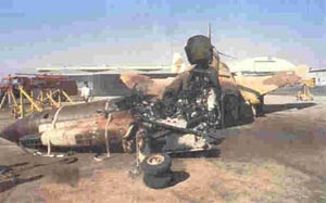در نخستین حمله هواپیماهای عراقی به تهران ، دو هوپیمای ایران در قسمت نظامی فرودگاه مهرآباد روی باند منهدم شد
