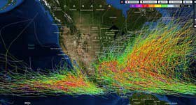 نقشه‌ تمام توفان‌های 170 سال اخیر
