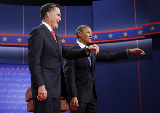 عکس: حواشی مناظره انتخاباتی اوباما و رامنی