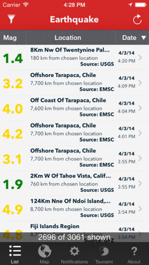 دانلود برنامه زلزله شناسی Earthquake برای iOS