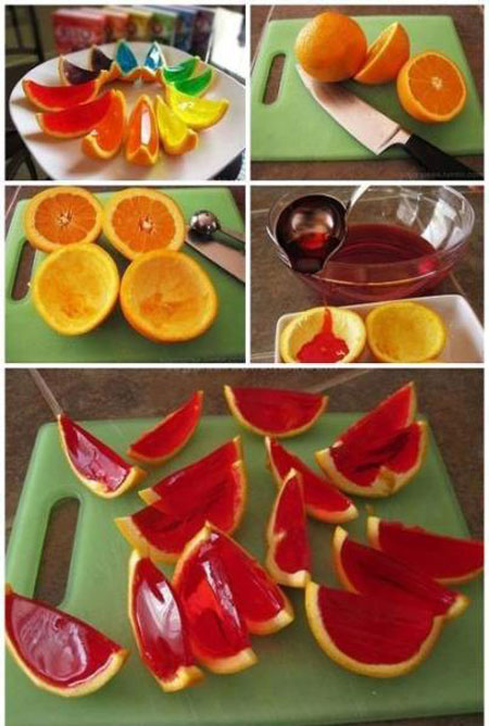 نحوه تزیین ژله در پوست پرتقال،تزیین ژله در پوست میوه