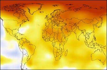 تصاویر نقشه ناسا از گرمای زمین طی 130 سال