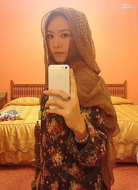 پوشش جالب یک دختر چینی در ایران