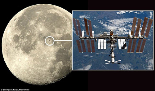 عبور ایستگاه فضایی از مقابل ماه +عکس