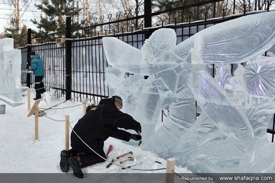 جشنواره تندیس های یخی در مسکو+ گزارش تصویری.