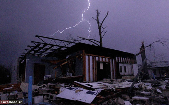 (تصاویر) گردباد و طوفان مرگبار در تگزاس
