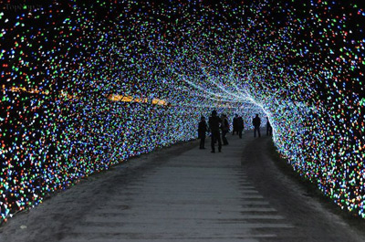 تونل روشنایی,عكس هایی از تونل روشنایی در ژاپن,باغ ناباناساتو