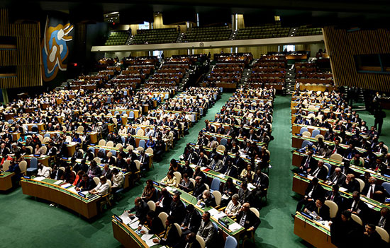 سخنرانی لاریجانی در سازمان ملل + عکس