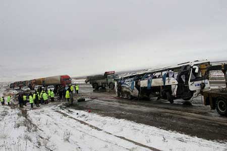 اخبار ,اخبار حوادث ,واژگونی اتوبوس اسکانیا