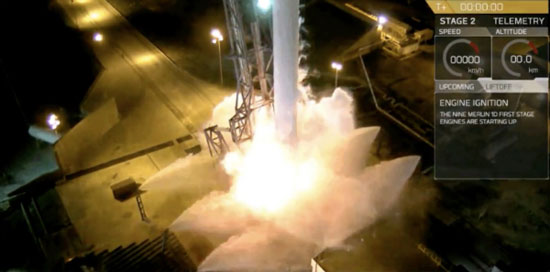عملیات پرتاب موشک فالکون ۹ از سوی اسپیس اکس به فضا، در آخرین لحظه لغو شد