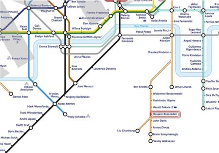   مترو لندن,نقشه مترو لندن ,قهرمانان ورزشی جهان,المپک لندن