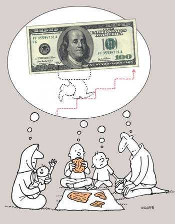 کاریکاتور افزایش قیمت دلار
