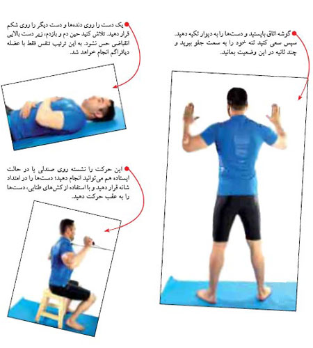 قوز پشت,حرکت های ورزشی برای درمان قوز پشت,درمان قوز پشت