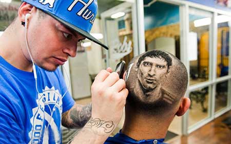 عکسهای جالب,چهره فوتبالیست ها روی موها