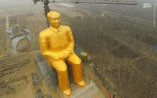 عکس/ ساخت مجسمه عظیم‌الجثه مائو در چین