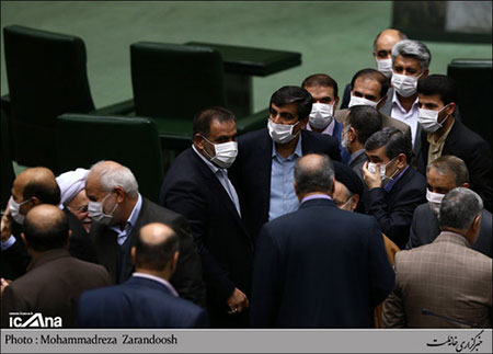 اخبار,اخبارسیاسی,حضور اعتراضی نمایندگان با ماسک در مجلس