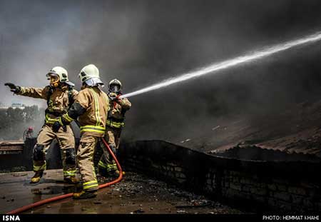 اخبار,اخبار حوادث , آتش سوزی انبار قطعات خودرو در تهران