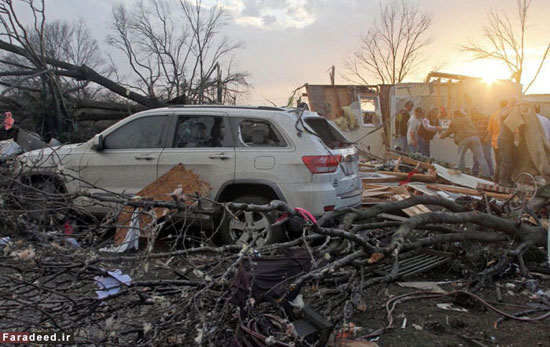 (تصاویر) گردباد و طوفان مرگبار در تگزاس