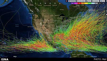 نقشه‌ تمام توفان‌های 170 سال اخیر