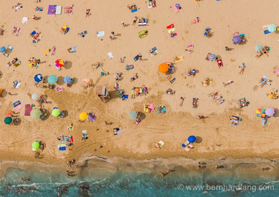 تقارن و آفتاب در تصاویری هوایی از سواحل دریای آدریاتیک