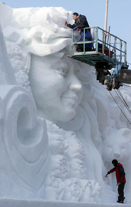 عکسهای جالب,تصاویر دیدنی,مجسمه برفی