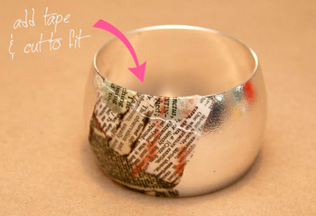 ساخت دستبند با روزنامه,تزیین دستبند با روزنامه