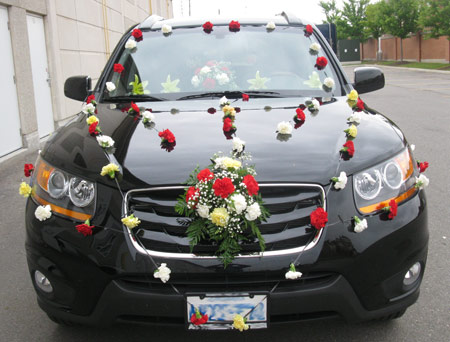 ماشین عروس با گل و تور, ساده ترین مدل ماشین عروس