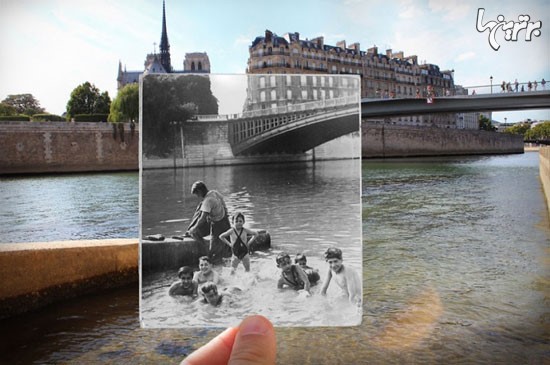 زنده کردن تاریخ با ترکیب عکس های قدیمی و امروز پاریس