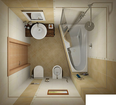 دکوراسیون حمام و دستشویی کوچک,طراحی حمام های کوچک
