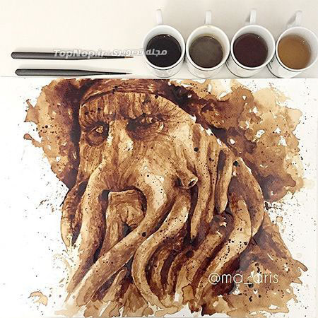عکس: نقاشی به قهوه!