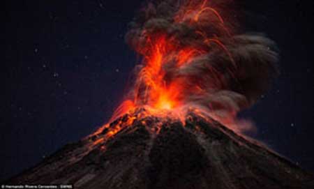 تصاویر مهیج گرفته شده از آتش‌فشان مکزیک