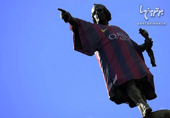 پیراهن بارسلونا بر تن کریستوف کلمب +عکس