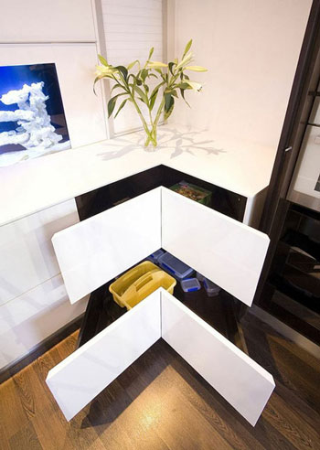 طراحی کاربردی کابینت گوشه آشپزخانه