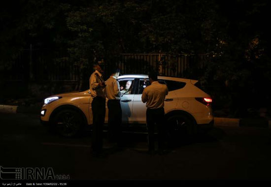 برخورد پلیس با رانندگان متخلف در شب