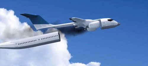 روشی جدید برای نجات مسافران هواپیمای در حال سقوط/کابینی که با چتر به زمین می‌رسد