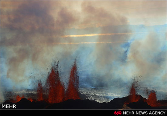 فوران آتشفشان در ایسلند‎