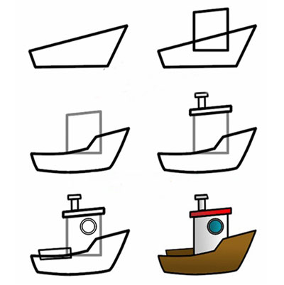 قایق, آموزش نقاشی قایق, طرز کشیدن نقاشی قایق, نقاشی, آموزش نقاشی