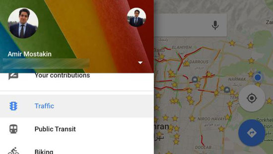 وضعیت ترافیکی خیابان های تهران از این پس در خدمات گوگل مپس در دسترس است