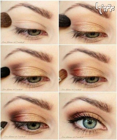 آموزش تصویری آرایش رنگی چشم