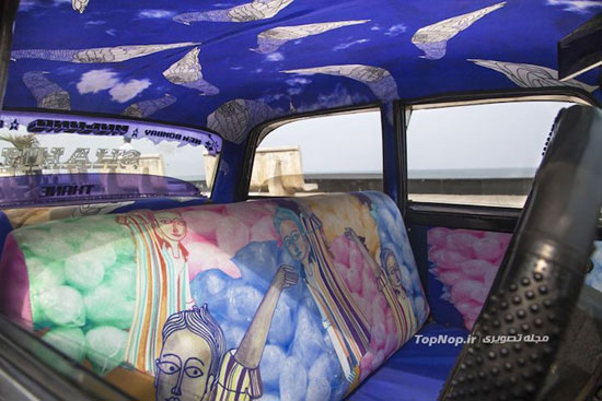 نقاشی درون تاکسی های هندی