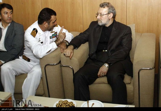 عکس: لاریجانی در کشتی جنگی ایران در ساحل جیبوتی